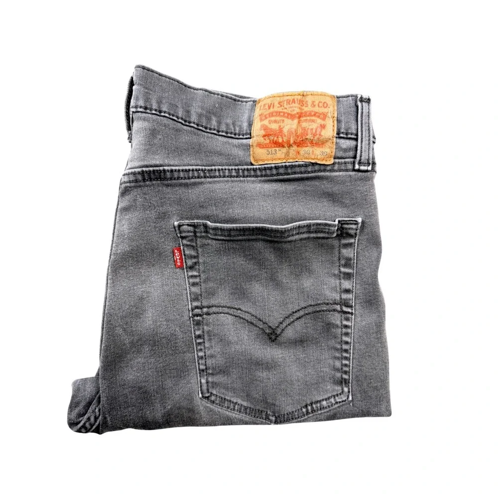 Levis 513 Slim‎ Straight Jeans Mens 36x30 Grey Denim Pants 08513-0786